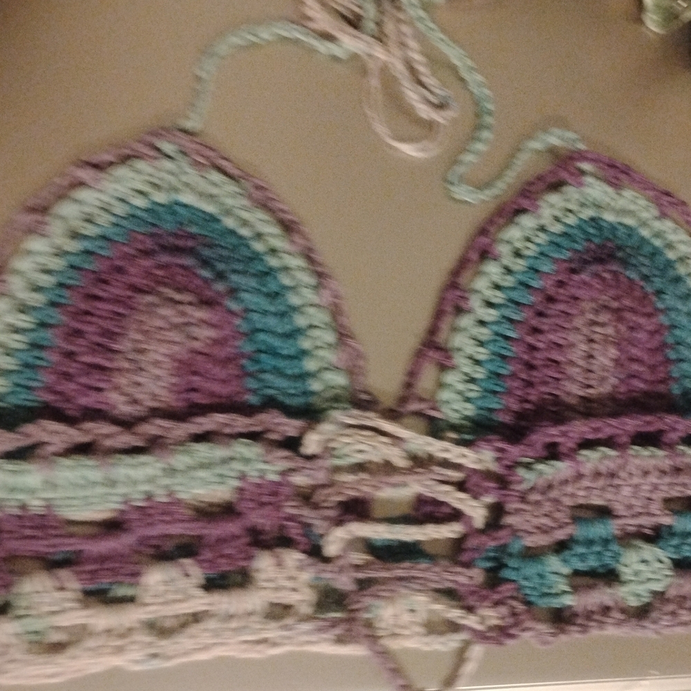 Multicolor Crochet Halter Top - Picture 5 of 14